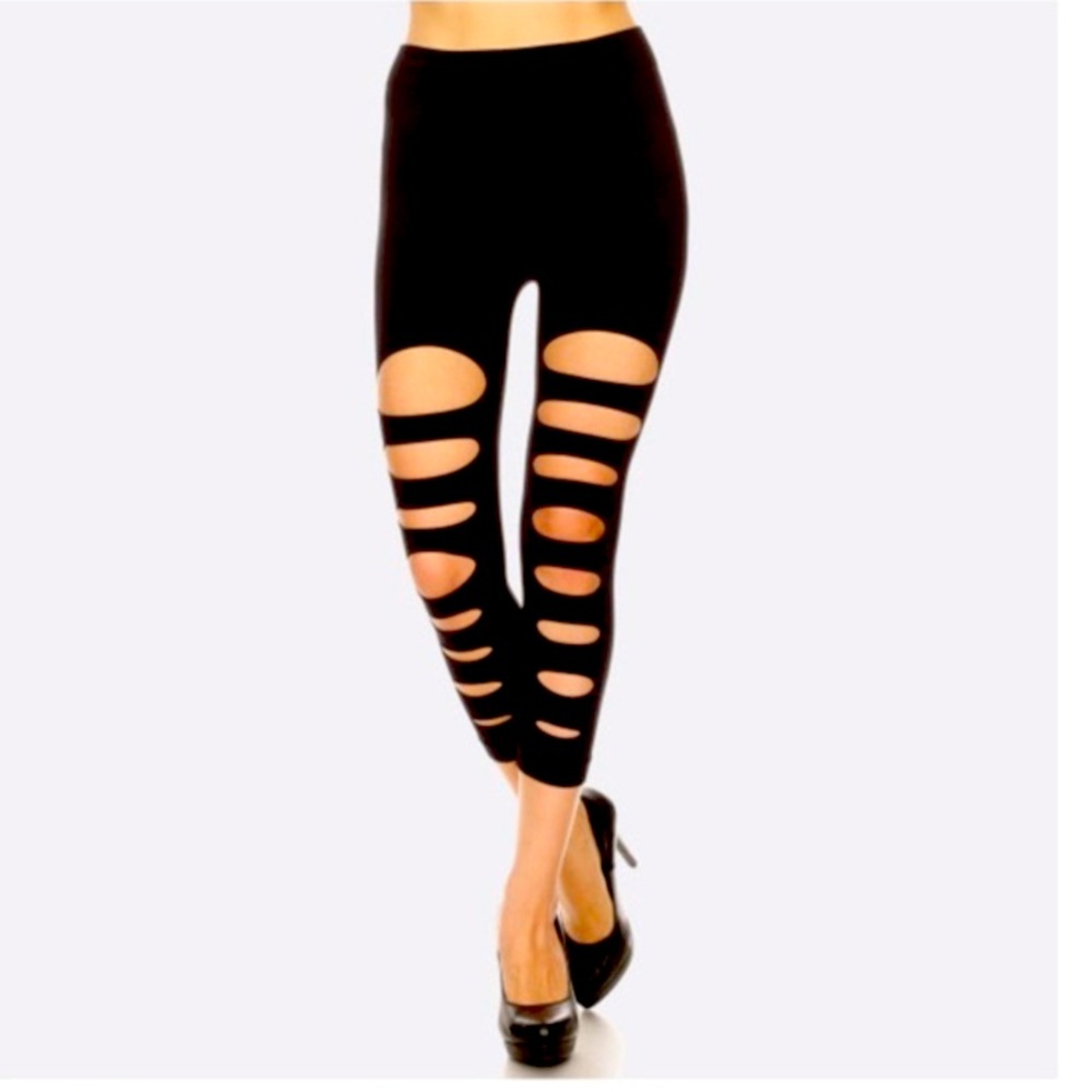 Black shredded leggings 🖤🖤NWTO
